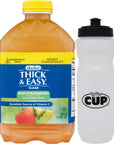 Thick  Easy Clear Thickened Kiwi Strawberry Flavored Drink Honey Consistency 46 oz with By The Cup Water Bottle