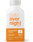 Oats Overnight Peanut Butter Crunch Bottled Shake  Gluten Free NonGMO Vegan Friendly Breakfast Meal Replacement Shake with Powdered Oat milk 15g of Protein 10 Pack