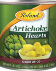 Roland Foods Whole Extra Large Artichoke Hearts 2530 Count 5 Lb 8 Oz Can