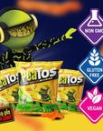 PeaTos® - the Craveworthy upgrade to America's favorite snacks - Crunchy No Cheese Curls in Snack Sized 4 oz. Bags (4 pack) full of “JUNK FOOD” flavor and fun WITHOUT THE JUNK. PeaTos are Pea-Based, Plant-Based, Vegan, Gluten-Free, and Non-GMO.