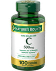 Nature's Bounty Time Released Vitamin C, Immune Support, Vitamin Supplement, 500mg, 100 Capsules