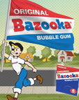 Bazooka Bubble Gum Individually Wrapped Pink Chewing Gum in Original Flavor  6 Piece MiniWallet Packs Pack of 12  Fun Old Fashioned Candy for Kids