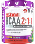 FINAFLEX Pure BCAA 2:1:1, Fruity Candy - 9.7 oz - Promotes Strength, Recovery & Performance - with 2:1:1 Ratio of Leucine, Isoleucine & Valine + Vitamin C - 30 Servings