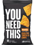 YOU NEED THIS Grain-Free Tortilla Chips, 5oz Bags, Pack of 6 (Nacho)