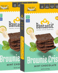 Bantastic Brownie Keto Snack, Mint Chocolate Crisps - Crunchy Thin, Naturally Sweet Sugar Free Brownies Snack, Gluten Free, Low Carb, Dairy Free, 3 Oz Ea (Pack of 2)