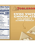 TOBLERONE Swiss Chocolate Candy With Honey  Almond Nougat  Milk  White  Dark  Fruit  Nut  Perfect For Holidays Valentines Day Parties Gifts  More White Chocolate 6 Count Multi