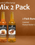 Syruvia Coffee Syrup Variety Pack  Caramel  peanut butter cup GlutenFree Kosher 254 fl oz Bottles  Enhance Your Coffee Experience with Premium Flavoring Syrups