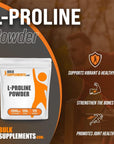 BulkSupplements.com L-Proline Powder - 2000mg