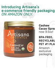 Artisana Organics Cashew Cacao Spread 95oz  Sweetened with Coconut Sugar No Palm Oil