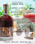 Sentia Gaba Red Botanical Non Alcoholic Spirits Vegan Gluten Free and GM Free Zero Proof Alcohol Alternative 169 fl oz 500ml  Perfect for Mocktails