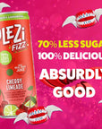 PLEZi FiZZ Carbonated Juice Drink  with Real Fruit Juice  70 Less Sugar  Plus Vitamin C and Fiber  LowSugar Bubbly Beverages for Kids  Great Soda Replacement  Cherry Limeade 24 pack x 84 fl oz