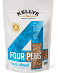 Kelly's Four Plus Granola (Vanilla Almond) Granola Cereal with Whole Grain Oats, Honey, Maple Syrup - Non-GMO, Low Sugar, Sodium Free and Gluten Free Granola for Yogurt - 12oz (Pack of 4)