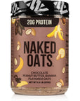 Naked Oats  Chocolate PB Banana Overnight Oats 20g GrassFed Protein GlutenFree Oatmeal Instant Breakfast or Shake High Protein Oatmeal High Fiber Breakfast Shake Non GMO No Soy  12 Servings