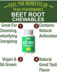 Beet Chews - Great Tasting Beets Chewables With No Added Sugar - Better Than Gummies. Contains Organic Beet Root Extract. Vegan, Zero Gluten Beetroot Total Supplement For Heart, Circulatory, BP