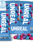 Unreal Dark Chocolate Peanut Gems  Certified Vegan Fair Trade NonGMO  Made with Gluten Free Ingredients and Colors from Nature  No Sugar Alcohols or Soy 15 Oz Pack of 12