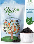 NUTS US  California Black Raisins Unsulphured  Seedless  100 Natural  No Added Sugar  Packed in a Resealable Bag 2 LBS