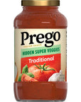 Prego Hidden Super Veggies Traditional Pasta Sauce Plant Based Sauce 24 Oz Jar