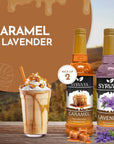 Syruvia Coffee Syrup Variety Pack  Caramel  Lavender GlutenFree Kosher 254 fl oz Bottles  Enhance Your Coffee Experience with Premium Flavoring Syrups