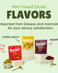 Freestyle Snacks Olive Snack Packs - Fresh Pitted Kalamata & Green Olives, Jumbo-Sized, Grown in Greece, Salty Snack, All Natural, Non-GMO, Paleo, Sugar-Free, Keto Snacks - Variety Pack, 4oz (3 Pack)