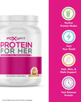 FoxyFit Protein for Her, Double Chocolate Whey Protein Powder with CLA and Biotin for a Healthy Glow (1.91 lbs)