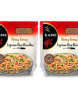 KAME Authentic Hong Kong Rice Noodles  GlutenFree Cantonese Cuisine  Perfect for StirFries and Broths Includes Noodles Sauce Vegetables and Toppings  106oz Pack of 2