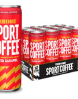 THRONE SPORT COFFEE Salted Caramel Iced Coffee 150mg Natural Caffeine Low Cal Low Sugar Dairy Free Cold Brew 11oz 12PK