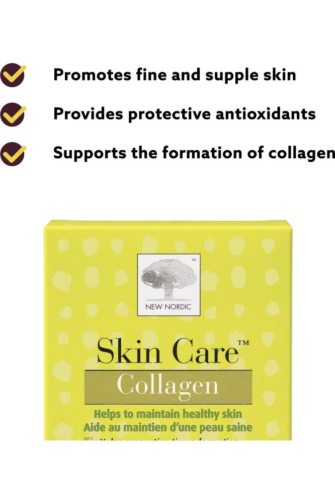 NEW NORDIC Skin Care | Collagen Filler Tablets | Marine Collagen with Vitamin C Supplement for Healthy Looking, Smoother, Plump Skin | 60 Count (Pack of 1)