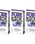 Pure Kick Hydration Singles To Go Drink - 3 Boxes with 6 Packets Each -18 Total Servings