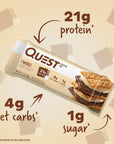 Quest Nutrition S'mores Protein Bar, High Protein, Low Carb, Gluten Free, Keto Friendly, 12 Count