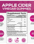 Vegan Apple Cider Vinegar Gummies 1000mg for Detox and Cleanse, Nature's ACV Gummy Vitamins B12 Supplement for Digestion, Natural Apple Raspberry Flavor, Non-GMO, Gluten Free for Adults - 60 Gummies