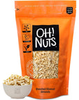 Oh Nuts Blanched Slivered Almonds  24 oz Bulk Bag Raw Unsalted Skinless Snacking  Baking White Almond Sticks  All Natural Low Sodium Dairy  Sugar Free High Protein Cholesterol  Heart Healthy