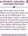 Nature's Way Premium Blend Cognitive Focus with Gingko, Lion's Mane & Acetyl L-Carnitine, Supports Memory and Concentration*, 30 Capsules