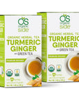 OS Organic Side  2Pack Organic Turmeric Ginger and Green Tea  40 tea bags 2 boxes each with 20 tea bags  USDA