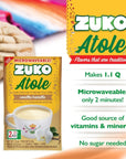 Zuko Atole Vanilla Instant Corn Starch Mix  Fortified with Vitamins  Just Add Hot Water  Microwaveable In Only 2 Minutes  16 Ounce Pack of 24