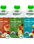 Sprout Organic Baby Food, Stage 4 Toddler Pouches, Apple Blueberry Plum, Strawberry Banana Squash, Pear Berry Banana Variety Pack, 4 Ounce (Pack of 18)