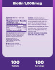 Natrol Beauty Biotin 1000mcg - 100 Tablets, 100 Day Supply