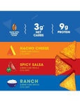 Hilo Life, Low Carb Keto Friendly Tortilla Chip Snack Bags Nacho Cheese Ranch Spicy Salsa, Variety Pack, 12 Count