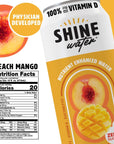 ShineWater Vitamin D Hydration Electrolyte Drink Peach Mango 12 Pack Sugar Free Naturally Flavored Water Magnesium Zinc Vitamin B12 Folic Acid Plant Based Antioxidants Low Calorie