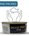 Riga Gold Shproti Sprats in Oil 84 ounces Pack 6