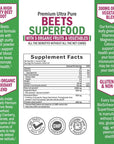 Beet Root Powder - Beets Superfood Supplement with Vitamin C Plus Organic Antioxidant Rich Red Fruits and Vegetables - Boosts Stamina and Natural Energy Levels - 30 Servings - Packaging May Vary