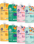 Cerebelly Baby Food Pouches - Organic Veggie Purees Variety Pack (4 oz, Pack of 8) Toddler Snacks - 16 Brain-supporting Nutrients - Healthy Snacks, Gluten-Free, BPA-Free, Non-GMO