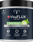 VitaFLUX Triple Power Nitric Oxide Supplement for Male Performance, Stamina, Energy, Recovery - L Arginine 2000mg, L Citrulline 1000mg, L Carnitine 1000mg, Zinc, Magnesium - 30 Day Supply, Mint Mojito