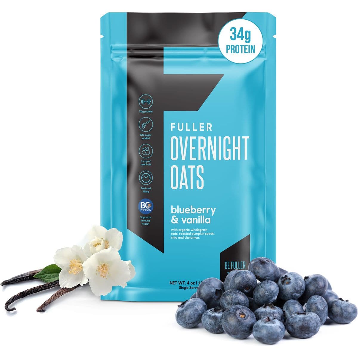 FULLER Overnight Oats  12 Serves in 6 Large Packs of a Premium High Protein Breakfast for Endurance Athlete Triathlete Runner Hiking Ultra Endurance Sports Nutrition  Oats Over Night Shake