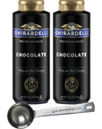 Ghirardelli Chocolate Sauce 16 Ounce Squeeze Bottle Pack of 2 with Ghirardelli Stamped Barista Spoon