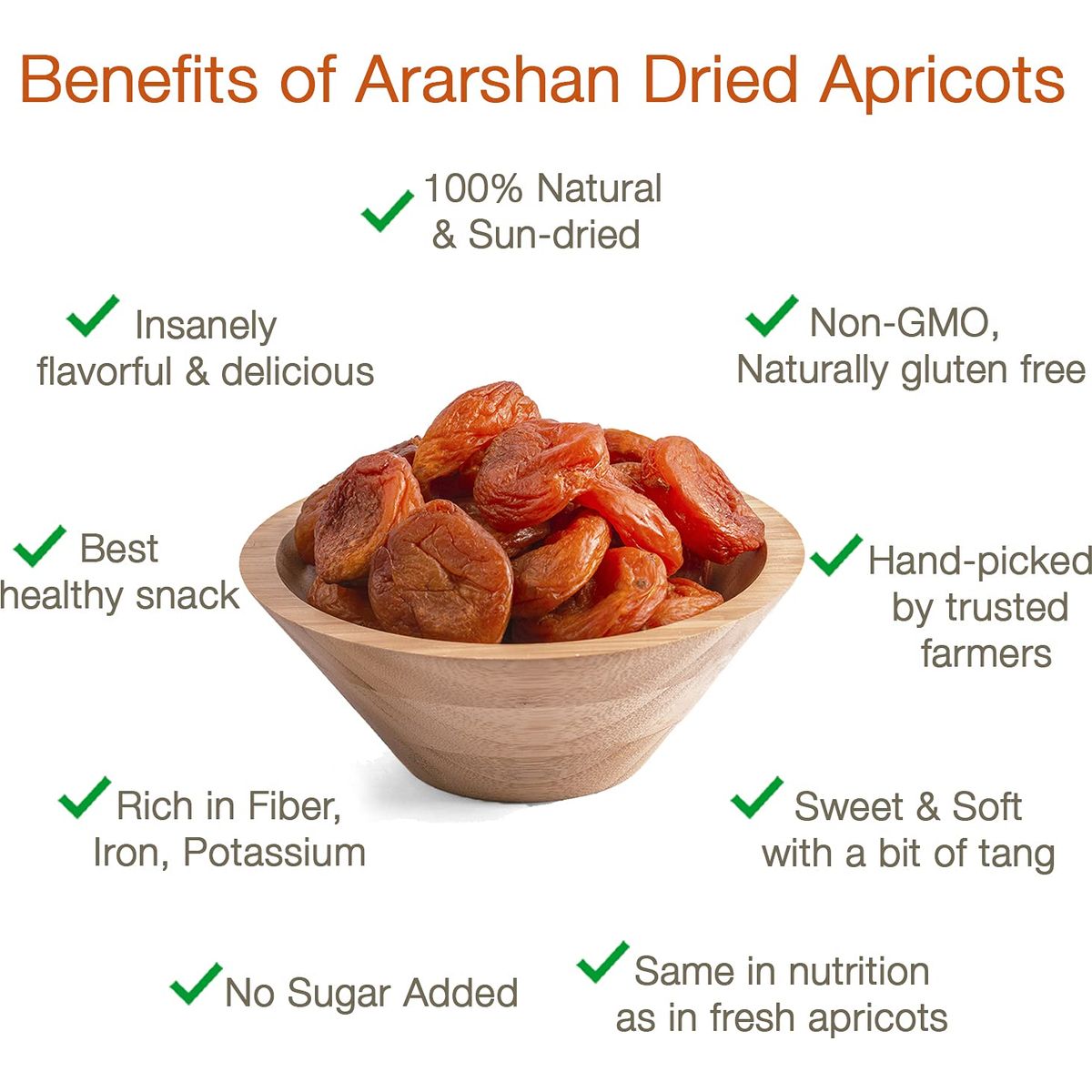 Arashan Apricots  Delicious Dried Apricot Fruit MOST Delectable Dry Apricot In The World Grown In The Ferghana Valley In Kyrgyzstan  Apricots Dried  Sundried Pitted No Sugar Added 1 Lb