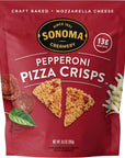 Sonoma Creamery - Pizza Crisps, Pepperoni, 9.5 Oz (1 Count) | Savory Snack Cracker | High Protein | Low Carb | Gluten Free | Wheat Free |Keto Friendly