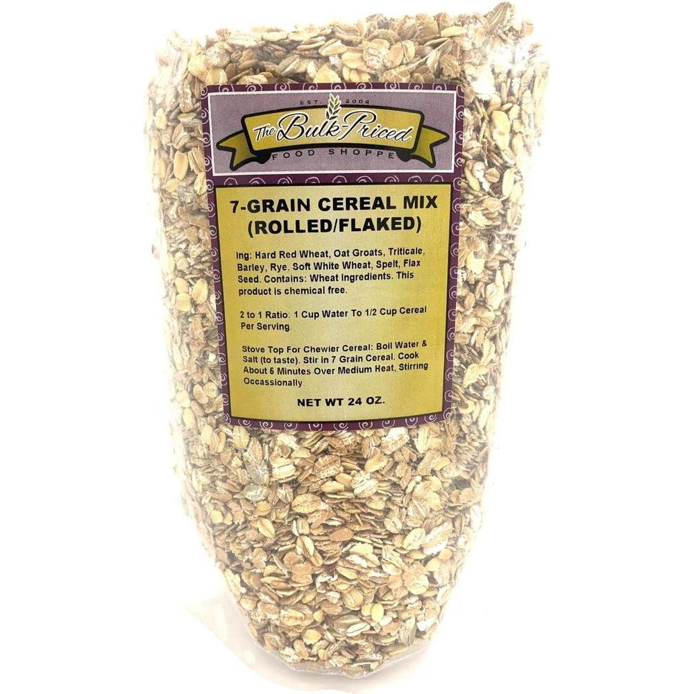 7Grain Cereal Mix RolledFlaked 24oz Resealable Zip Lock Stand Up Bag - Whlsome - Breakfast Foods