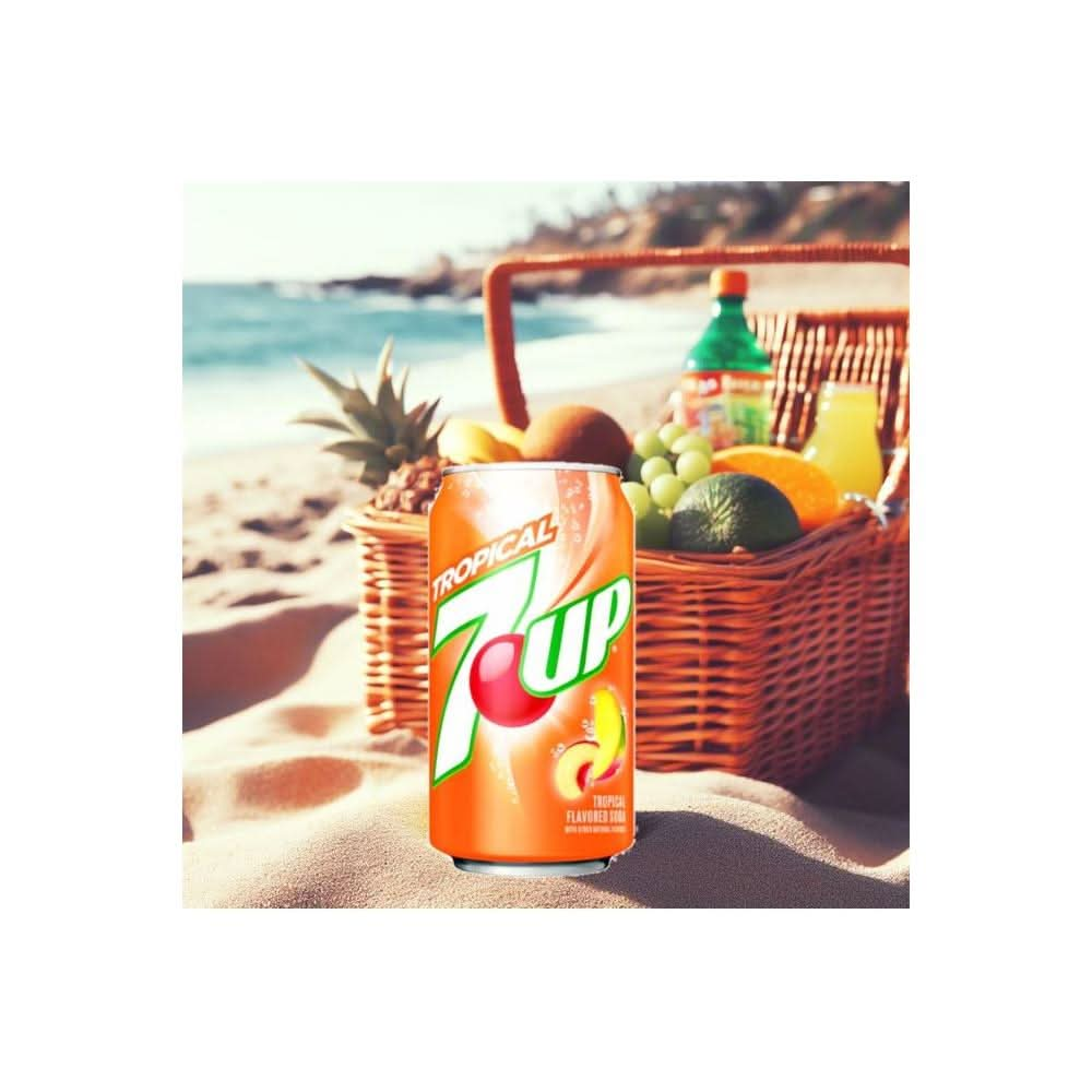 7up Tropical soda 12 Fl oz 18 Cans Regular Tropical - Whlsome - Drinks & Beverages