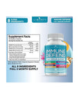 8 in 1 Immune Defense Support, Immunity Vitamins Supplement Booster with Zinc 50mg, Vitamin C Elderberry Vit D3 5000 IU, Turmeric Curcumin & Ginger, Echinacea - Allergy Relief for Kids Adults (2 Pack) - Whlsome - Herbal Supplements