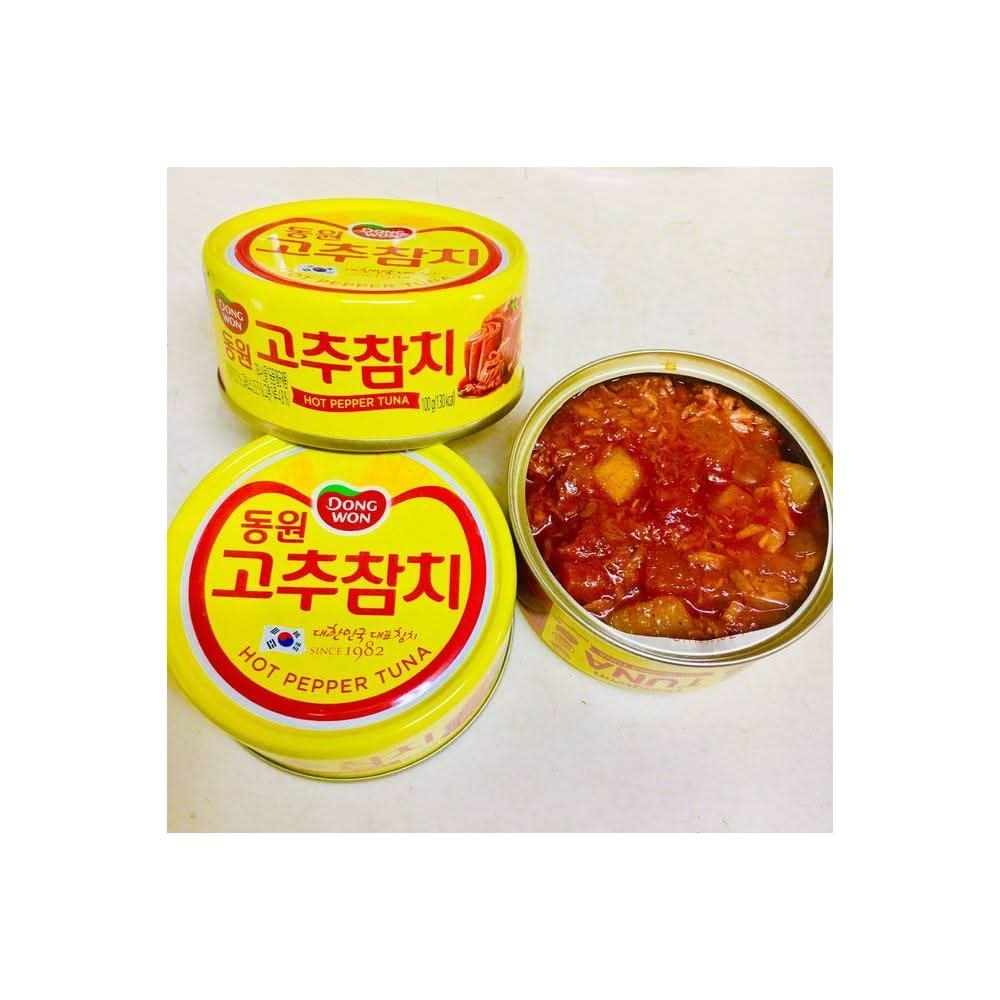 8 Packs Dongwon tuna Light |t¸8X 100g x 4 Hot Red Pepper Tuna à_x005F_x001D_8X 100g x 4 - Whlsome - Grocery (Other)